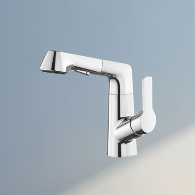 7L104单柄升降抽拉式冷热面盆龙头（铬）