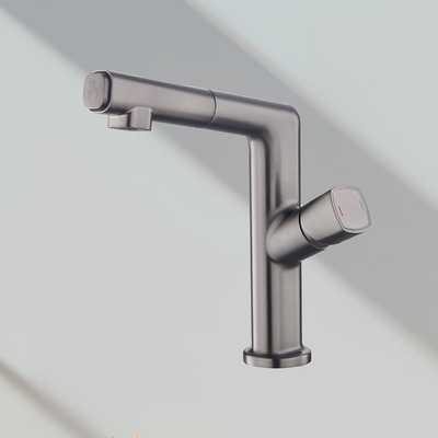 7L103C单柄抽拉式冷热面盆龙头（灰）