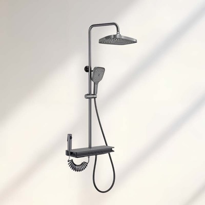 7B403C枪灰数显置物四功能淋浴龙头