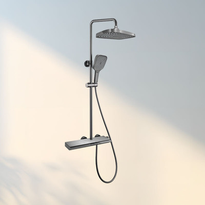 7B302C置物三功能淋浴龙头（钢盒灰）